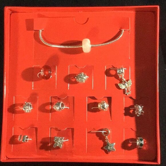 Cherished Memories Bracelet Set Silvertone 12 Charms Angel Butterfly Star - Picture 1 of 2